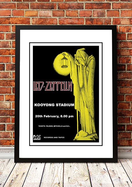 Led Zeppelin 'Kooyong Stadium' Melbourne, Australian Tour Poster 1972 – Framed A4 Print