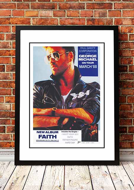 George Michael ‘Australian Tour’ In Store Promotional Poster 1988 – Framed A4 Print