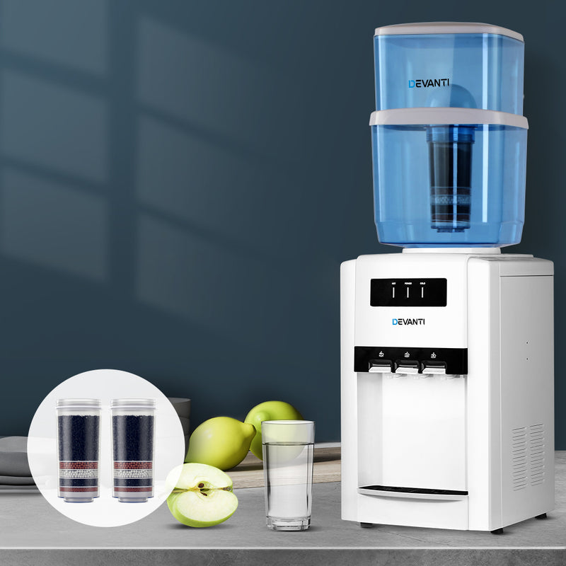 Devanti Water Cooler Dispenser Bench Top 22L w/2 Filter