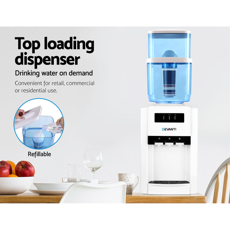 Devanti Water Cooler Dispenser Bench Top 22L w/2 Filter