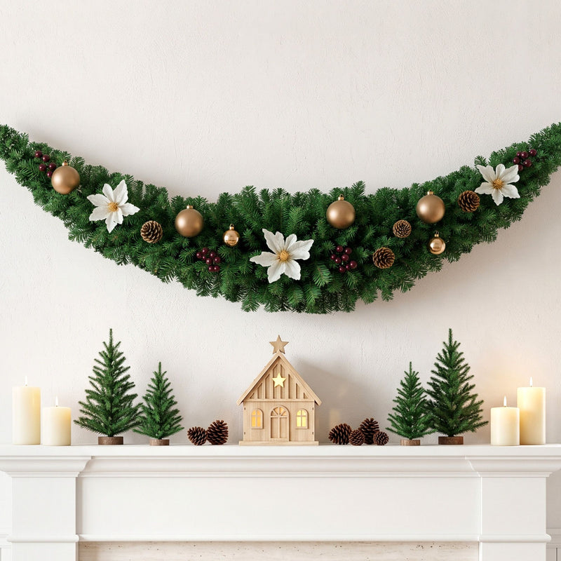 Jingle Jollys 1.8m Christmas Garland Xmas Decorations Green Wedding Party